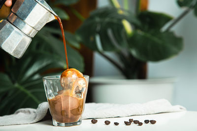 Close-up of drink on table