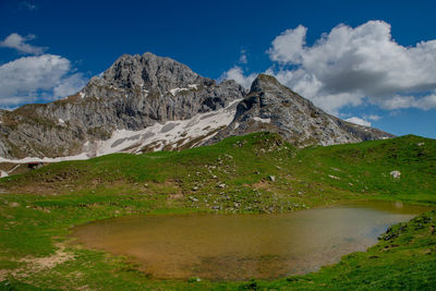 Scenic view of mountain against sky