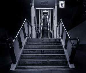 Low angle view of empty staircase in building