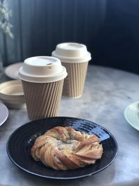 Close-up of food on table