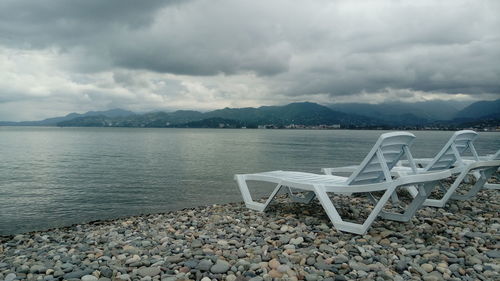 Scenic view of beach against sky