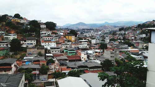 High angle view of residential district