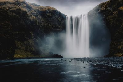 Scenic view of waterfall