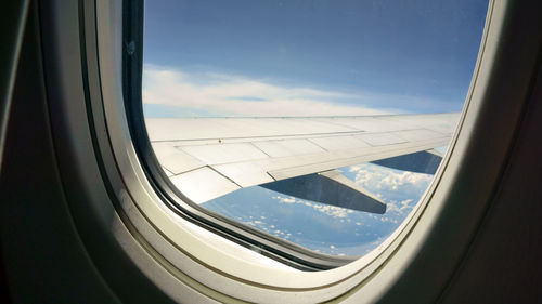 Cloudscape seen through airplane window