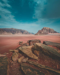 Scenic view of desert against sky