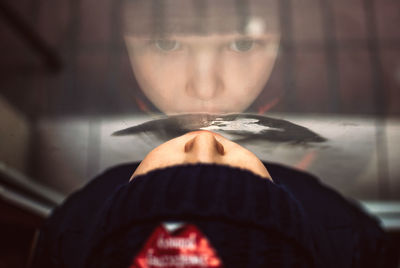 Close-up of a blurred man