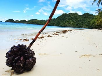 View of calm beach against the sky