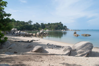 Scenic view of beach against sky