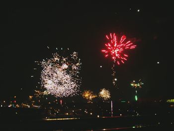 Low angle view of firework display
