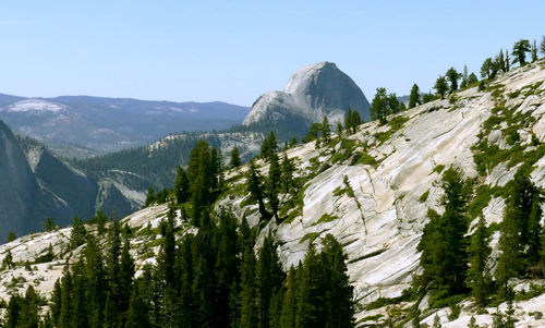 Scenic view of mountains against clear sky