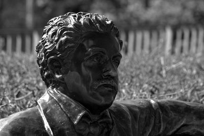 Close-up portrait of a statue