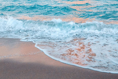 Waves rushing towards shore