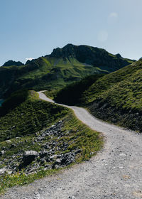 Road leading towards mountains