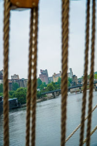 View of river through city