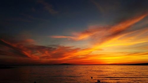 Scenic view of sunset over sea