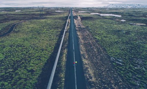 Aerial view of people on landscape