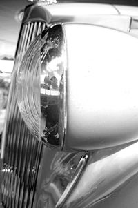 Close-up of car headlight