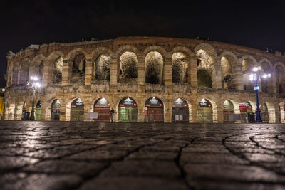 View of old ruin at night