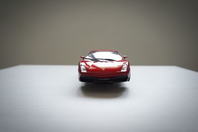 Close-up of toy car on table