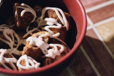 Close-up of food in bowl on table