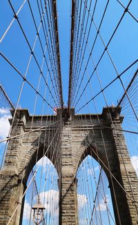 Low angle view of suspension bridge