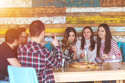 Group of people at restaurant