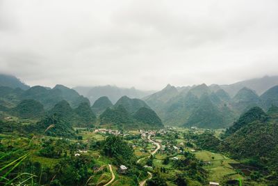 Scenic view of mountains against sky