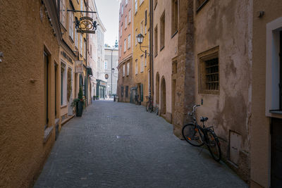 Narrow alley along buildings