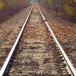 High angle view of railroad tracks