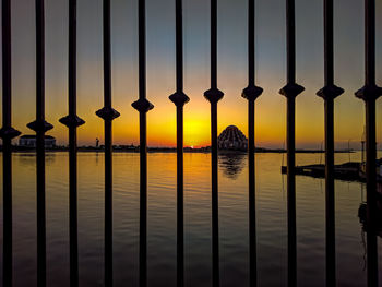 View of sea against sky during sunset