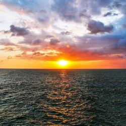 Scenic view of sea at sunset