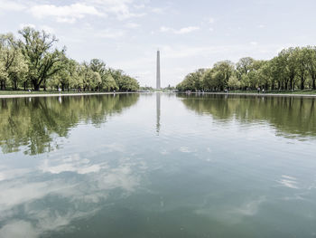 Distant view of washington monument against sky