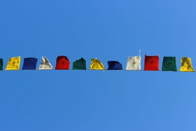 View of built structure against clear blue sky