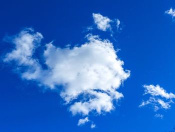 Low angle view of clouds in blue sky