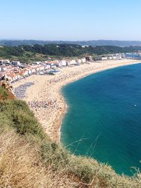 High angle view of beach against sky