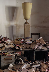 Close-up of stack of objects