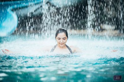 Woman in swimming pool