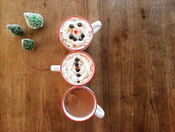 High angle view of christmas decoration on table