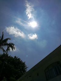 Low angle view of building against blue sky