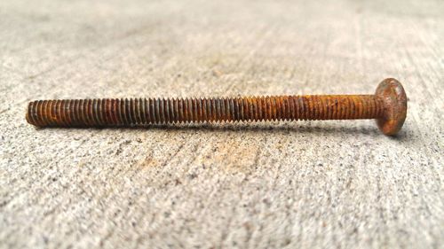 Close-up of rusty bolt