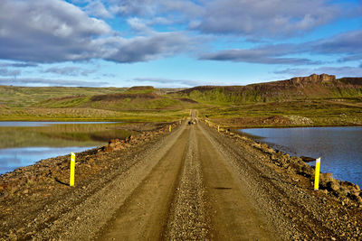 Road amidst landscape against sky