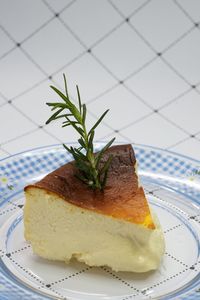 Close-up of cake served on plate