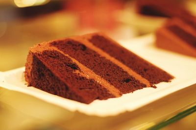 Close-up of cake in plate