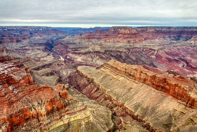 Aerial view of dramatic landscape