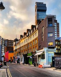 City street with buildings in background