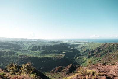 Scenic view of landscape against clear sky