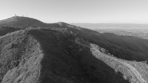 Scenic view of mountains against clear sky