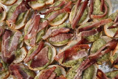 Full frame shot of pizza