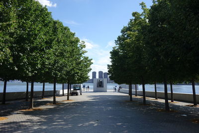 Trees in park against sky