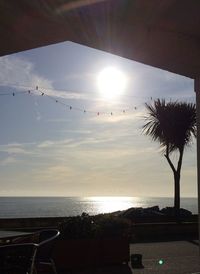 Scenic view of sea against sky at sunset